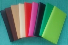 Womens Men Synthetic Leather Brown Black Red Green Checkbook Cover Holder Wallet