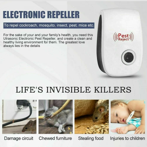 6 Pack Ultrasonic Pest Control Repeller Reject Rat Mouse Mice Spider UK Plug-in - Picture 8 of 13