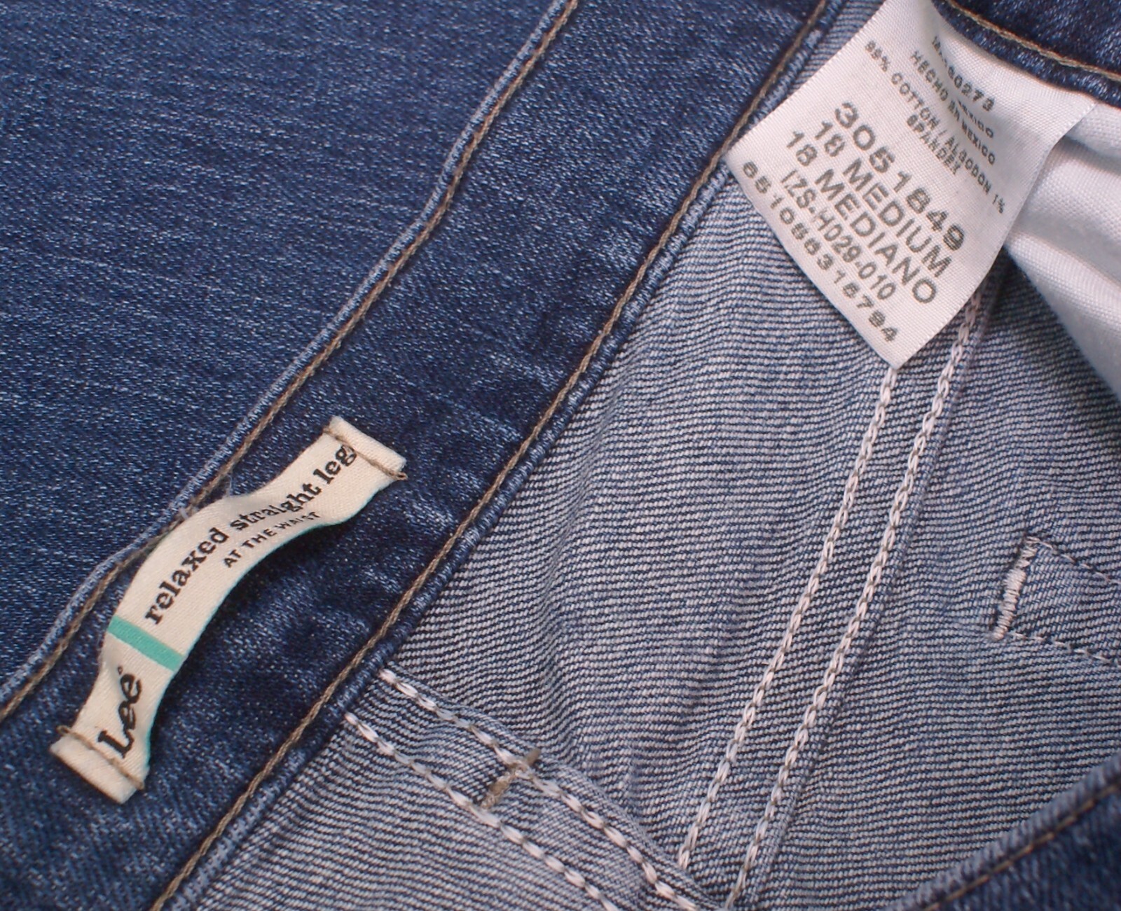 Lee Womens Relaxed Fit At Waist Straight Leg Blue Jeans, Plus Size 18 M (39X30)