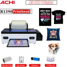 ACHI A3 DTF T-Shirt Printer Inkjet Epson R1390/L1800 Head Heat Transfer Printer