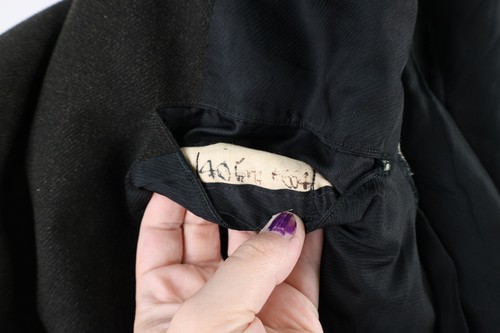 Vtg 40s 50s Bespoke Mens 38R Distressed Wool Satin Trim Tuxedo Coattails Jacket - Picture 12 of 18