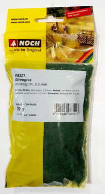 NOCH 08321 Static Scatter Grass 2.5mm 20g Dark Green