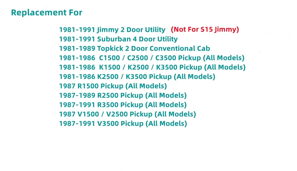 Driver/Left Front Door Window Glass For GMC Pickup/ Jimmy/ Topkick/ Suburban Foto 2 de 4