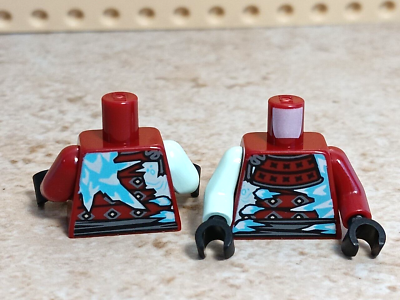 LEGO Samurai Torso Red Armor Ice Blue Ninjago Guard Ninja Warrior Battle  Wear