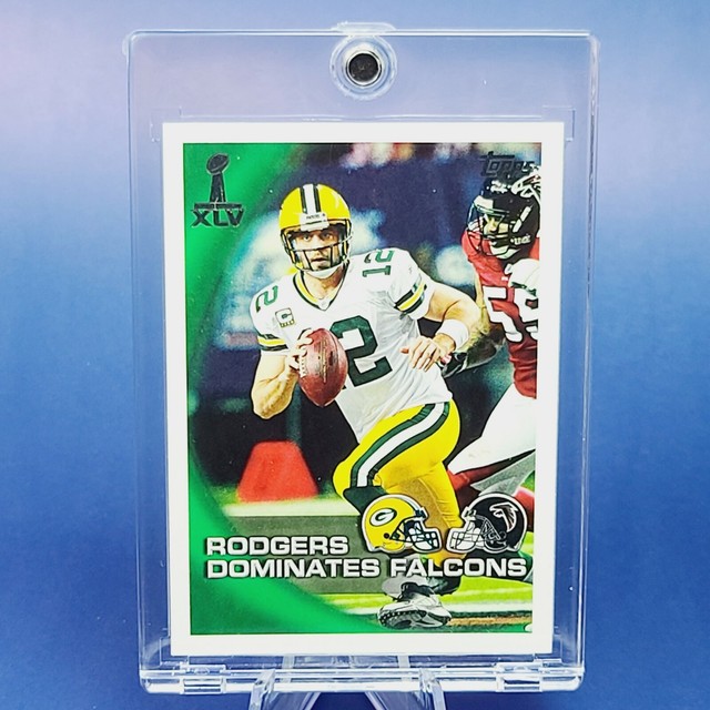 Aaron Rodgers Topss Super Bowl Xlv Htf Embossed Packer Insert Card -mint -W/CASE