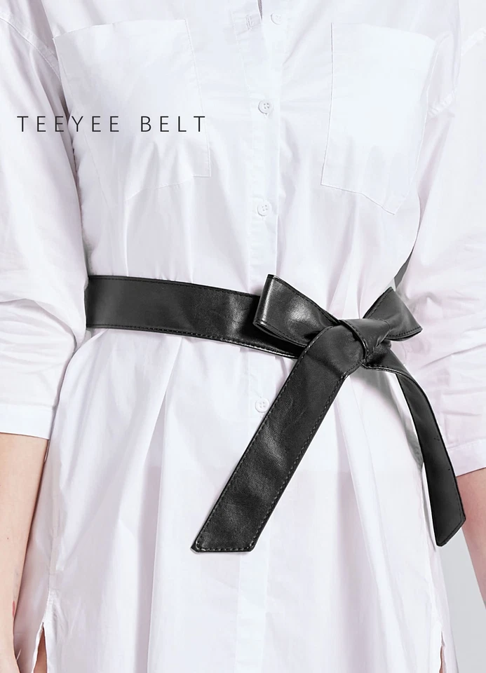 Mujeres Obi Cinturón Moda Color Sólido Cuero PU 4.5 cm Ancho Cintura Banda 70 Pulgadas i... Foto 2 de 4