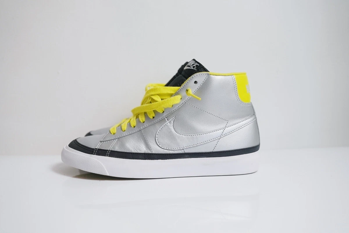 Nike Blazer Mid '09 ND Metallic Silver Yellow Sz 9 Men's Shoes