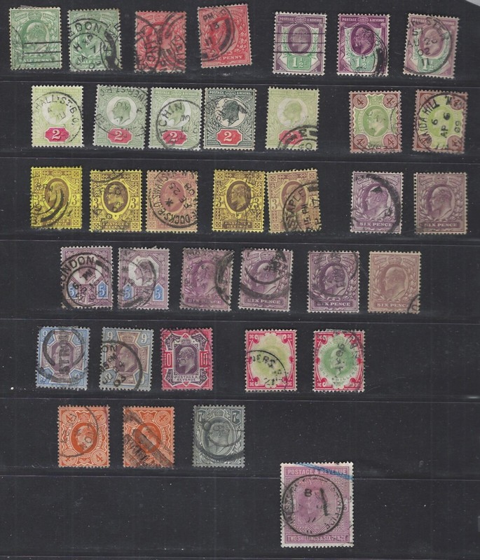 GREAT BRITAIN EDWARD SELECTION MANY BETTER CANCELS! SHADES! STUDY F VF #CC