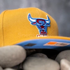 Mitchell & Ness Chicago Bulls Men's Hat HWC NBA Fitted Cap Sand & Sky Tan #304