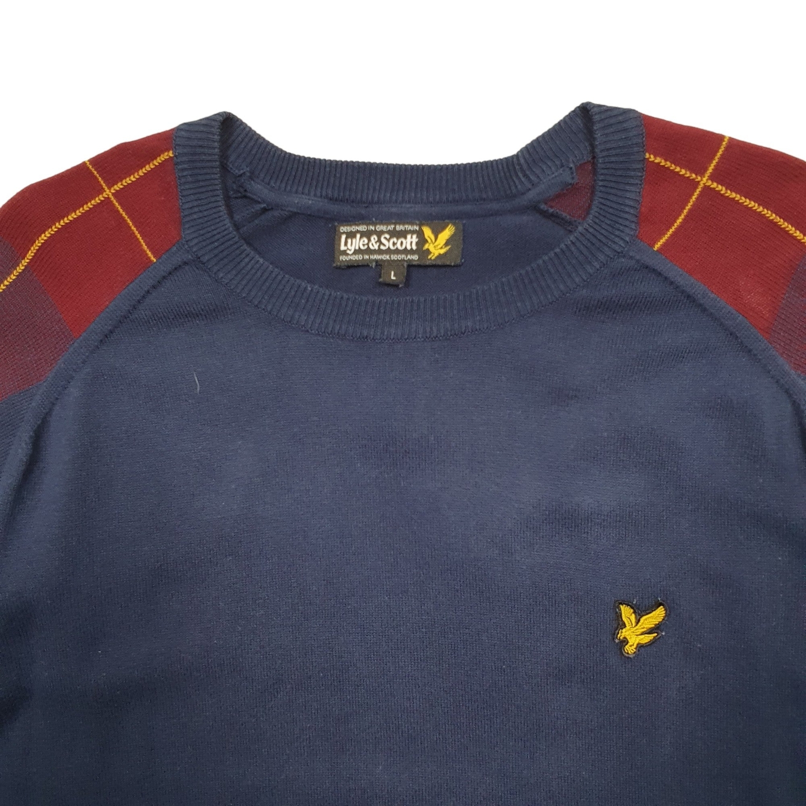 LYLE & SCOTT Navy Polo Shirt Short Sleeve Cotton Mens L image 3