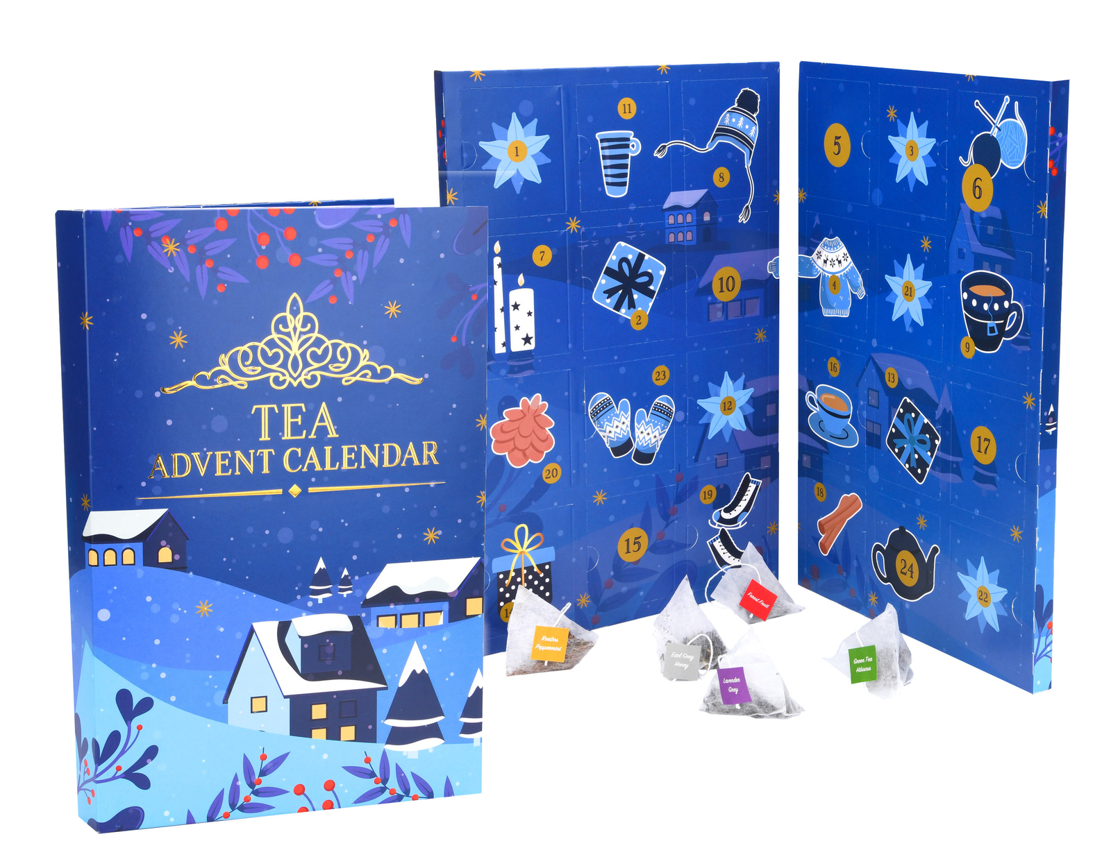 Tee Buch Advents Kalender 2024 groß - 35 x 24 cm - Weihnachten Nikolaus Geschenk
