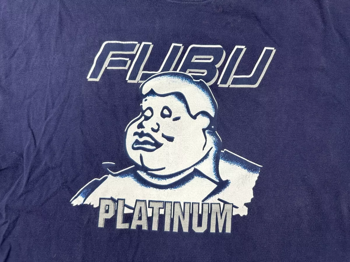 VINTAGE Fubu Platinum Made in USA Fat Albert Size 2XL Blue Cotton Shirt Tee  90s