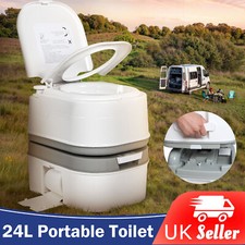24L Portable Chemical Toilet Outdoor Porta Potty Caravan Camping  Easy Clear UK