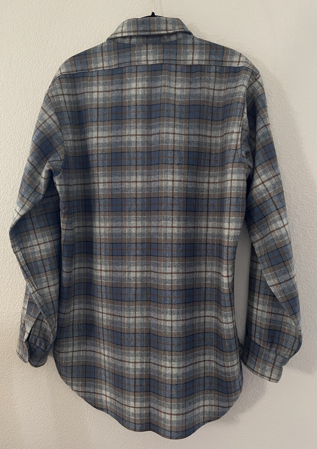 Pendleton Mens Medium Wool Button Down Blue Brown… - image 4