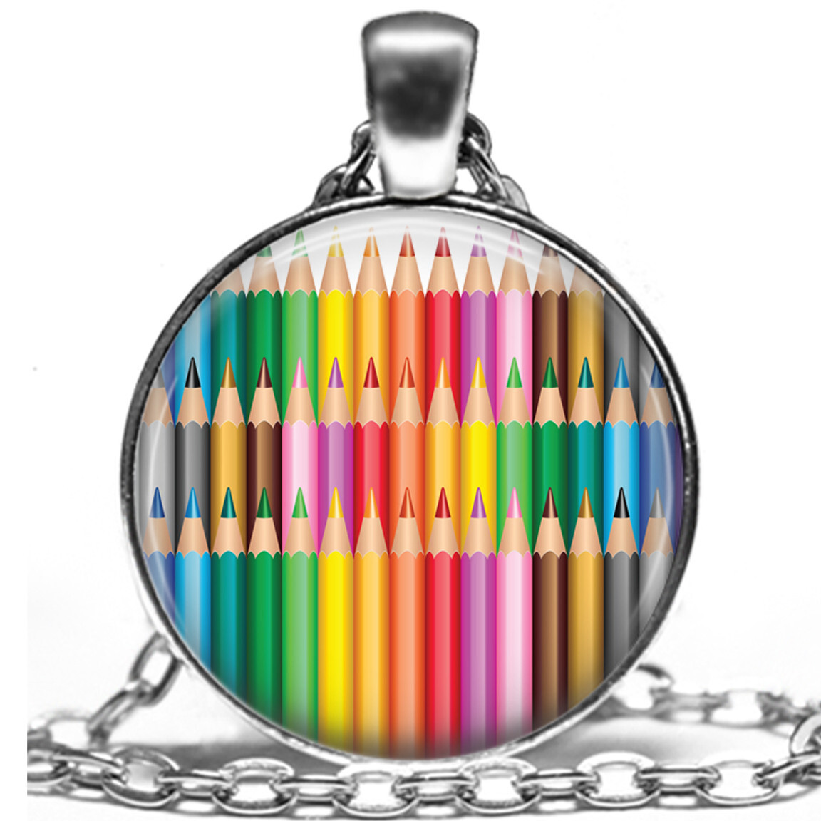 Colored Pencils Art Teacher Art Student Gift Necklace 24