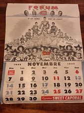 Montreal Forum Sweet Caporal, Nhl Hockey Calendar Page Novembre 1948