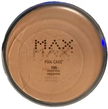 (1) Max Factor Pan-Cake Pancake Amber Rose # 105 1.7oz 49g New
