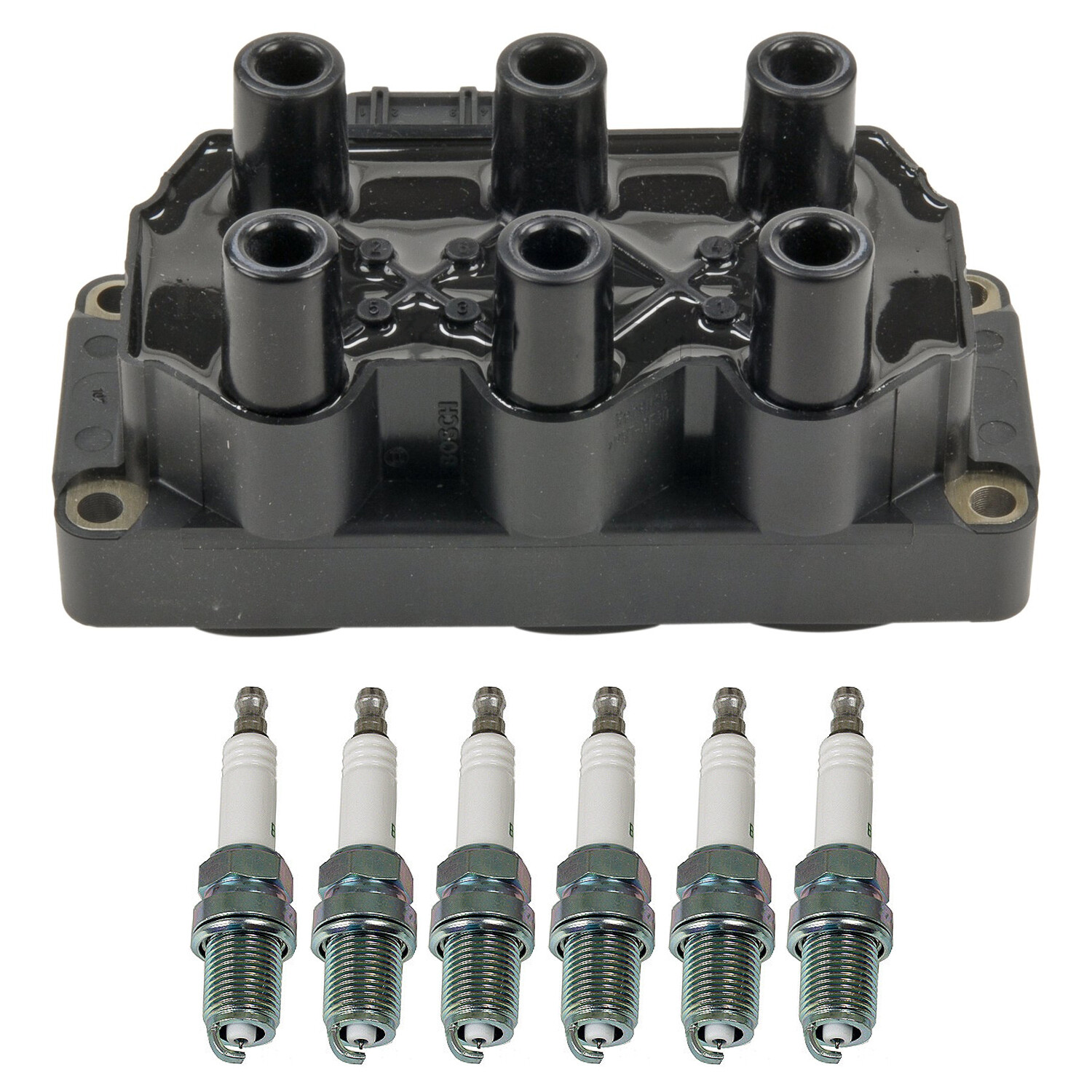 Bosch Ignition Coil NGK 6 G-Power Spark Plug Kit For 900 9000 NSX A4 A6 Q5 V6