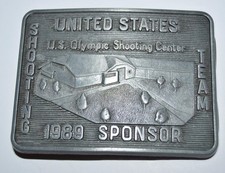 Nice Vintage 1989 USA US Shooting Team Center Olympics Belt Buckle Rare