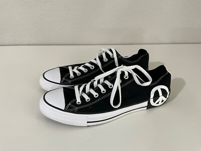 Converse CTAS Low Choose A Path To Peace Peace Sign Black White OG Retro  Size 12
