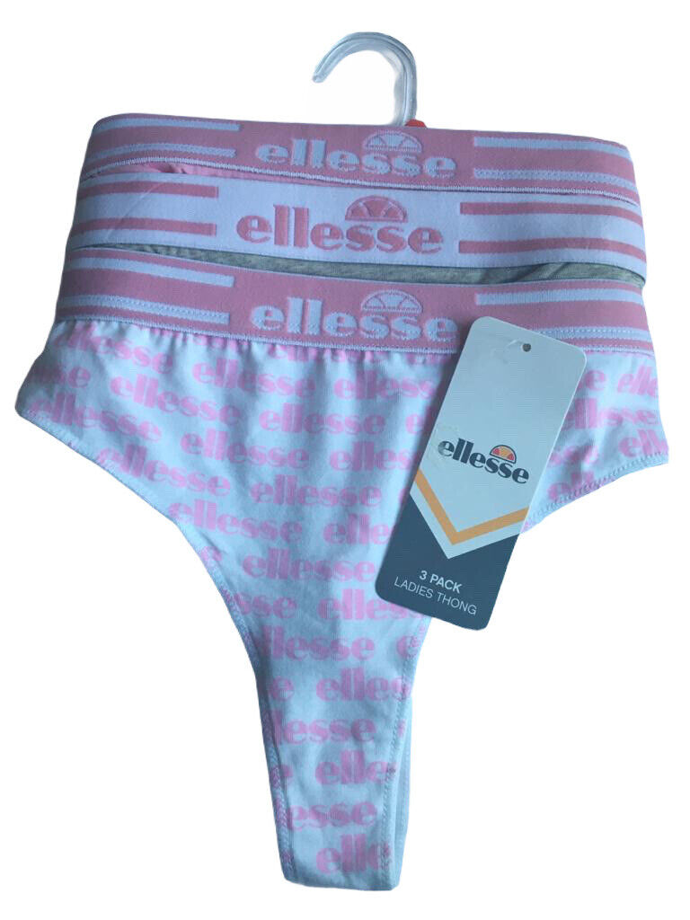 Kaal Reis Afdeling Ellesse Women's 3 Pack Thong Underwear Set Sizes (Small) (Medium) (Large) |  eBay