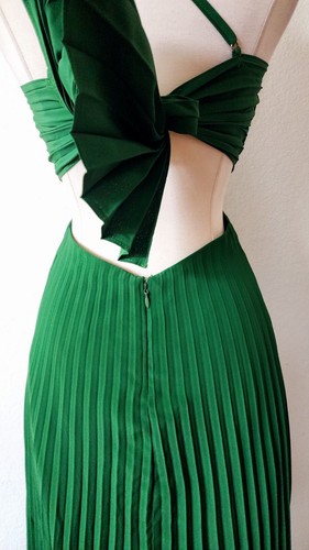 Anthropologie Maxi Dress New Size Small XS Green Goddess Coquette Bow Wedding - Picture 7 of 7