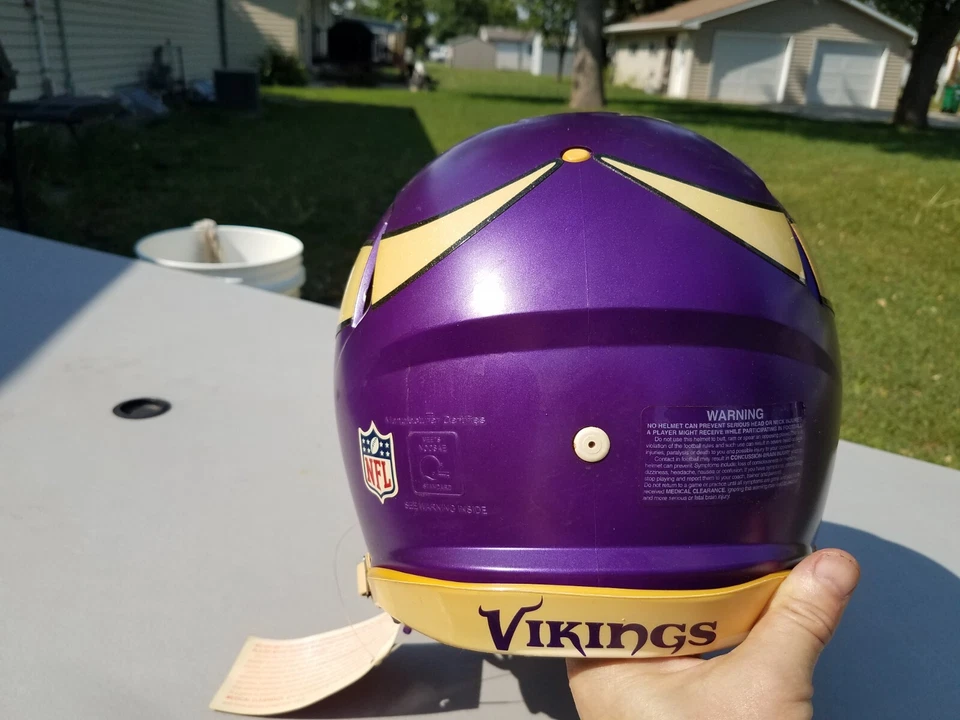 Casco Riddell tamaño completo 'Nuevo' Minnesota Vikings AUTÉNTICO con etiqueta Foto 4 de 4