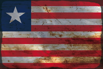 Holzschild 18x12 Liberia Flag of Liberia Rost Wand Deko Bar Kneipe Sammler Gesch