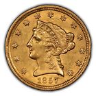 1857 G$2.50 Liberty Head Gold Quarter Eagle - Luster - Solid Au Coin - Sku-G1595