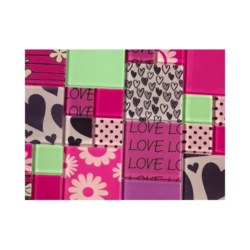 Love Handmade Tile Set (HM) Mosaic Tiles Art Craft - Picture 2 of 2