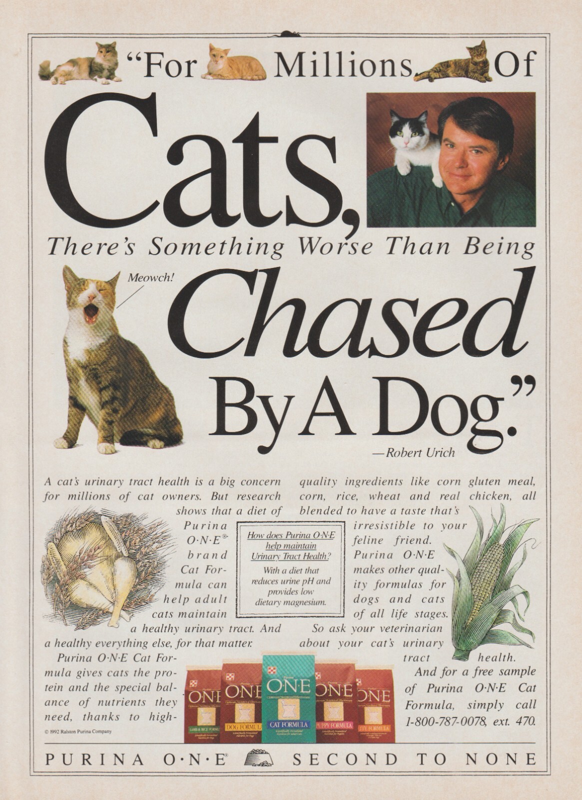 - "chased By Dog" - Actor Robert Urich - Print Ad Photo