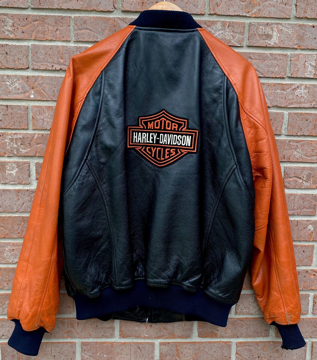 Vintage Harley Davidson Emblem Patch Leather Varsity Bomber Vintage Harley Davidson Emblem Patch Leather Varsity Bomber