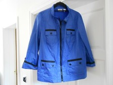 Quality Ladies Lightweight Jacket From Chicos( Us 1) Uk Size 10-12 Blue