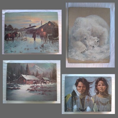 Colors from Lithographs of Fine Oil Paintings Hand Transferred to Canvas 12''x16''