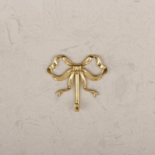 1X Bathroom Brass Wall Hooks Living Room Hanging Coat Hat Hook Bow Shape Decor