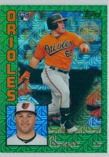 2019 Topps Series 2 1984 Silver Pack Green Refractor DJ Stewart #98/99 Orioles