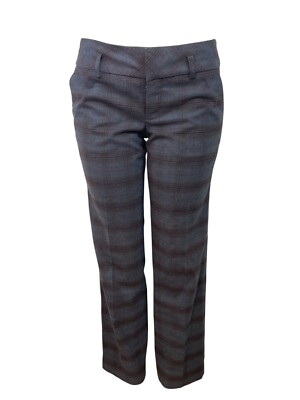 Womens Gray Plaid Straight-Leg Dress Pants By Mexx Size 10