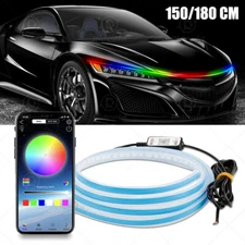 Car Engine Hood DRL Lamp RGB LED Daytime Running Light Strip Flexible Waterproof