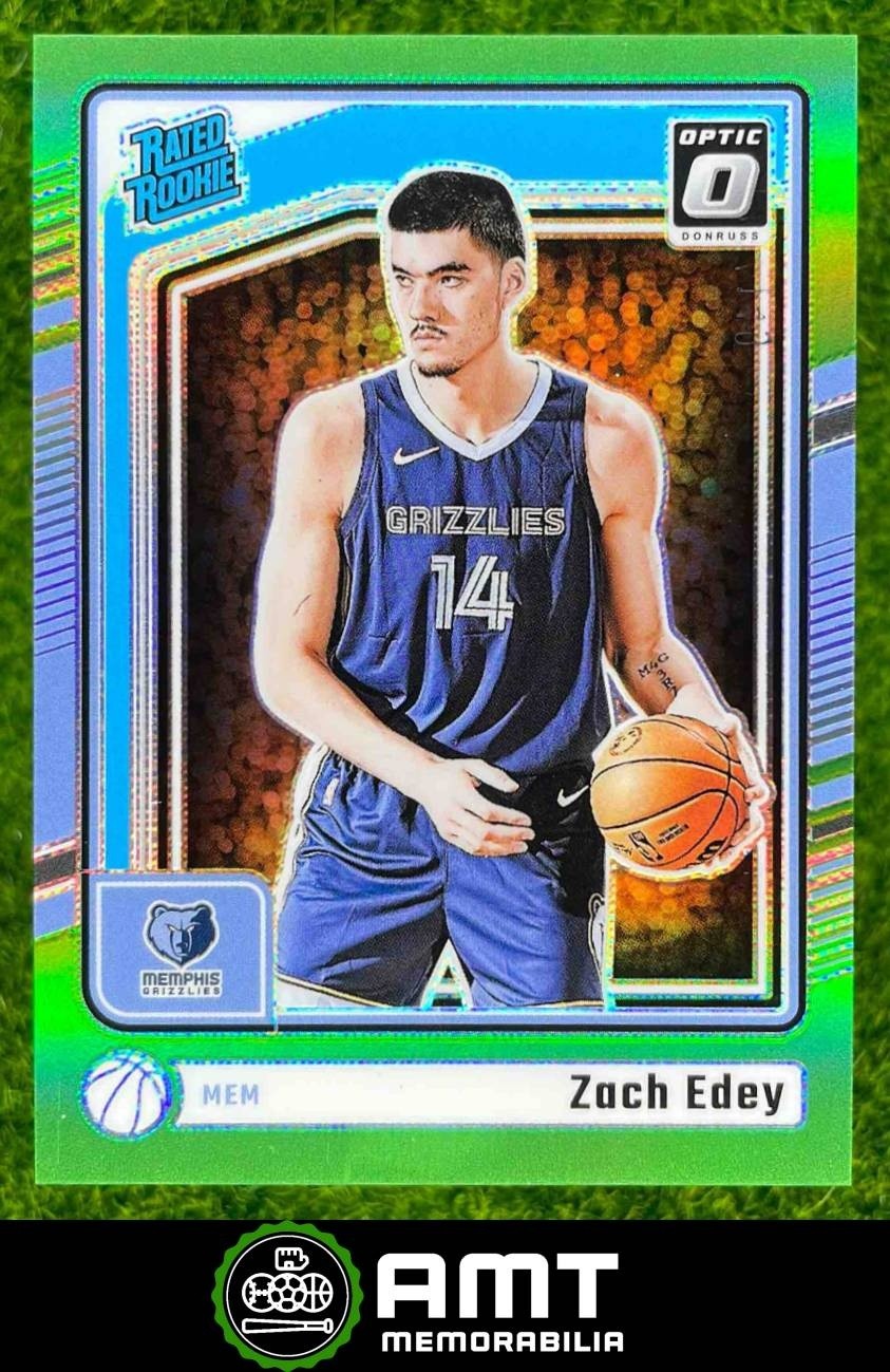 2024-25 Panini Donruss Optic Zach Edey Rated RC Lime Green 42/149 Grizzlies #288
