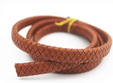 1M Flat Folded Braided Genuine Leather Cord Straps for Making Bracelet Jewelry