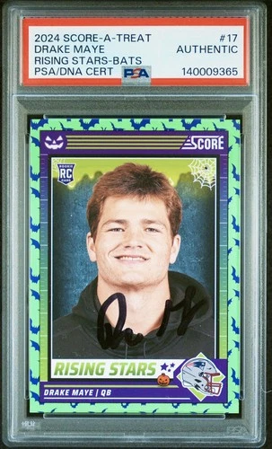 RARE - Drake Maye Signed 2024 Panini Score-A-Treat #17 PSA Auto Patriots