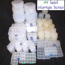 144 Bead Boxes - Multi Compartment Bulk Job Lot Plastic Craft Storage Containers