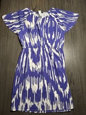 JCrew Women’s Purple & White Ikat Summer Dress Size Medium
