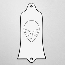 GUITAR TRUSS ROD COVER - Custom Engraved - Fits USA GIBSON - ALIEN HEAD White