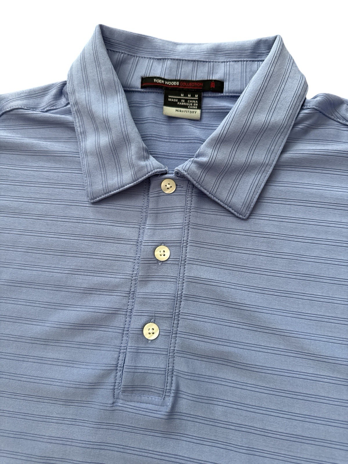 Vintage Tiger Woods Collection Polo Shirt Men’s Short Sleeve Light Blue Size Med
