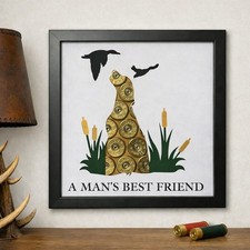 A Mans Best Friend Gun Dog Made by Brass & Hide Box Frame Gift Dog Lover