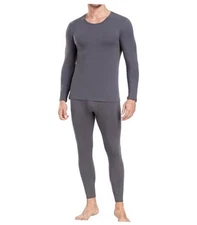  Men's Cotton Long Johns Thermal Underwear Set Base Layer Small Dark Grey
