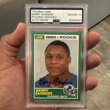 Score 1989 - Barry Sanders #257 (RC) GEM MT 10 Autografo Rookie HOF GOAT 🔥🔥