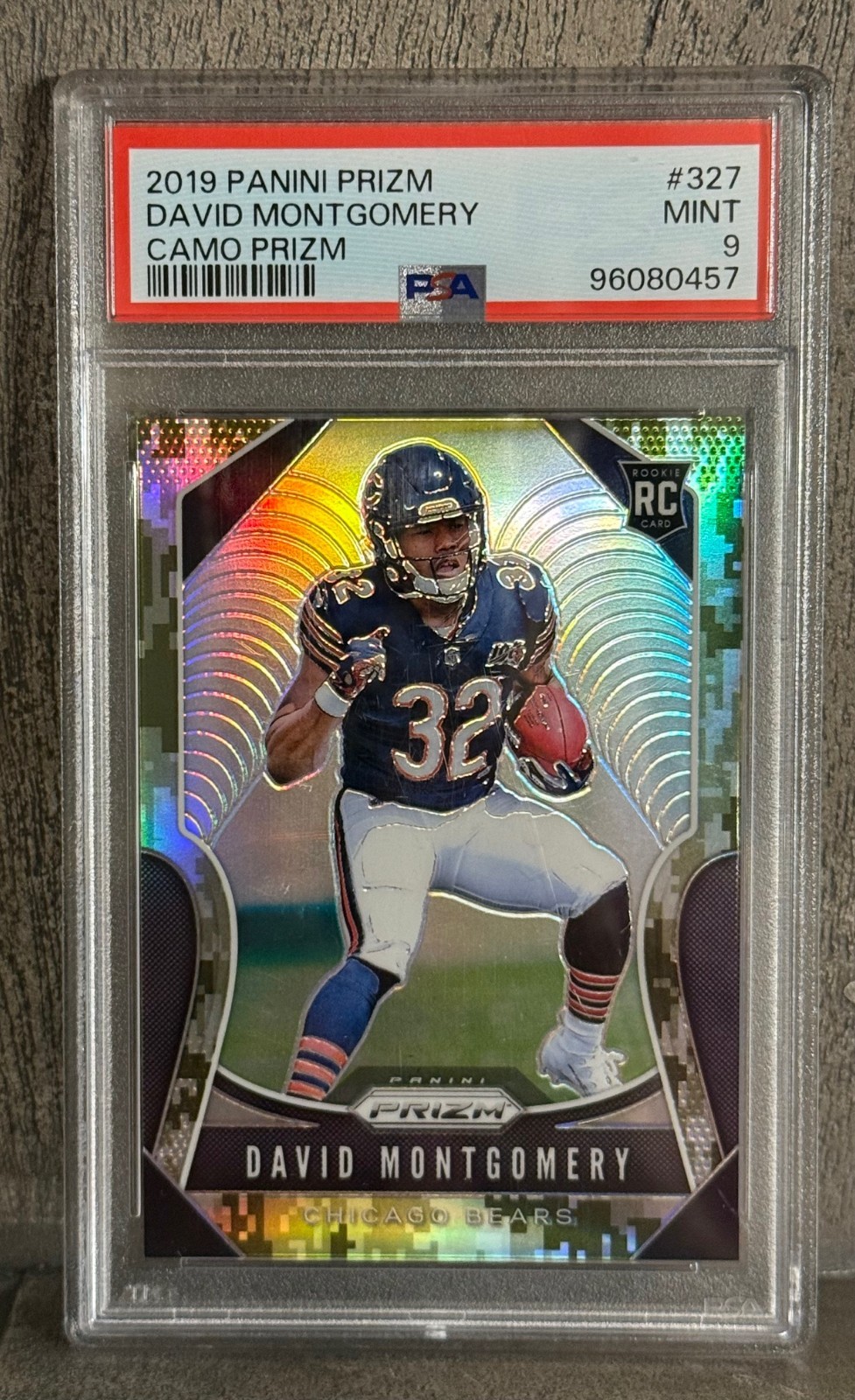 2019 Panini CAMO Prizm- PSA MINT 9 ROOKIE #20/25  David Montgomery #327