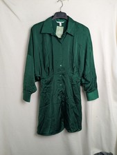H&M Ladies casual shirt dress size Medium green button up New